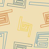 Editable Outline Style Abstract Weird Shapes Vectorized Seamless Pattern with Soft Color for Creating Background and Decorative Element vector