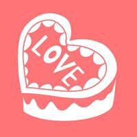 Heart cake icon. illustration vector