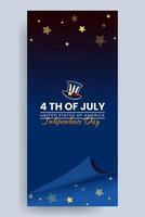 USA Independence Day Social Media Banner Design vector