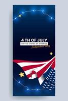 USA Independence Day Social Media Banner Design vector