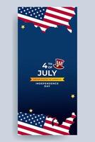 USA Independence Day Social Media Banner Design vector