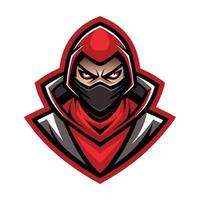asesino mascota logo diseño ninja mascota logo vector