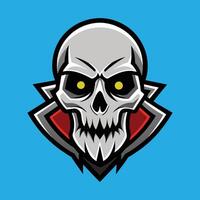 Skull emblem logo. Agressive demonic horned skull. vector