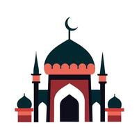 Islamic Mosque Silhouette with Gradient Color. Ramadan Kareem Mosque on White Background vector