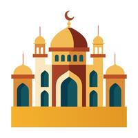 Islamic Mosque Silhouette with Gradient Color. Ramadan Kareem Mosque on White Background vector