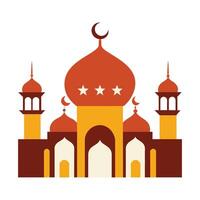 Islamic Mosque Silhouette with Gradient Color. Ramadan Kareem Mosque on White Background vector