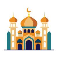 Islamic Mosque Silhouette with Gradient Color. Ramadan Kareem Mosque on White Background vector