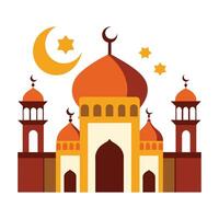 Islamic Mosque Silhouette with Gradient Color. Ramadan Kareem Mosque on White Background vector