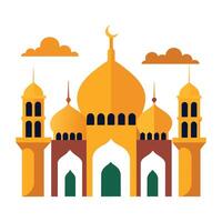 Islamic Mosque Silhouette with Gradient Color. Ramadan Kareem Mosque on White Background vector