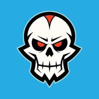 Skull emblem logo. Agressive demonic horned skull. vector