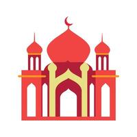 Islamic Mosque Silhouette with Gradient Color. Ramadan Kareem Mosque on White Background vector