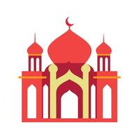 Islamic Mosque Silhouette with Gradient Color. Ramadan Kareem Mosque on White Background vector