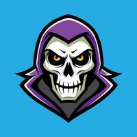 Skull emblem logo. Agressive demonic horned skull. vector