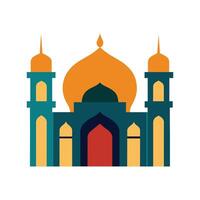 Islamic Mosque Silhouette with Gradient Color. Ramadan Kareem Mosque on White Background vector