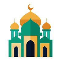 Islamic Mosque Silhouette with Gradient Color. Ramadan Kareem Mosque on White Background vector