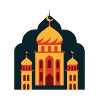 Islamic Mosque Silhouette with Gradient Color. Ramadan Kareem Mosque on White Background vector