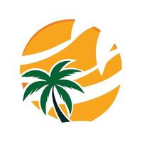 Palm Tree Illustration Palm Tree Logo Design vector