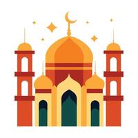 Islamic Mosque Silhouette with Gradient Color. Ramadan Kareem Mosque on White Background vector