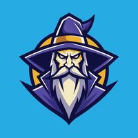 Wizard Mascot Logo Design Wizard illustration vector