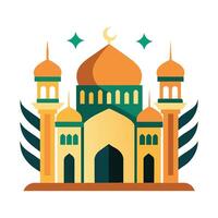 Islamic Mosque Silhouette with Gradient Color. Ramadan Kareem Mosque on White Background vector