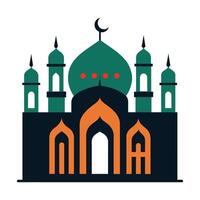 Islamic Mosque Silhouette with Gradient Color. Ramadan Kareem Mosque on White Background vector