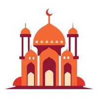 Islamic Mosque Silhouette with Gradient Color. Ramadan Kareem Mosque on White Background vector