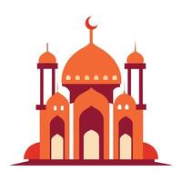 Islamic Mosque Silhouette with Gradient Color. Ramadan Kareem Mosque on White Background vector