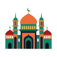 Islamic Mosque Silhouette with Gradient Color. Ramadan Kareem Mosque on White Background vector