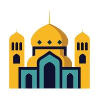 Islamic Mosque Silhouette with Gradient Color. Ramadan Kareem Mosque on White Background vector