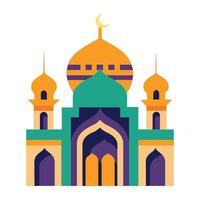 Islamic Mosque Silhouette with Gradient Color. Ramadan Kareem Mosque on White Background vector