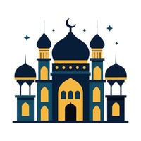 Islamic Mosque Silhouette with Gradient Color. Ramadan Kareem Mosque on White Background vector