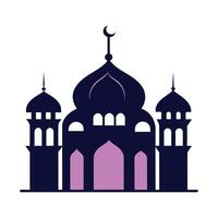 Islamic Mosque Silhouette with Gradient Color. Ramadan Kareem Mosque on White Background vector