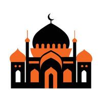 Islamic Mosque Silhouette with Gradient Color. Ramadan Kareem Mosque on White Background vector