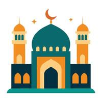 Islamic Mosque Silhouette with Gradient Color. Ramadan Kareem Mosque on White Background vector