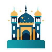 Islamic Mosque Silhouette with Gradient Color. Ramadan Kareem Mosque on White Background vector