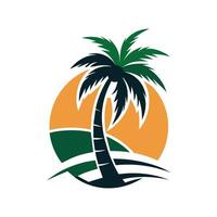 Palm Tree Illustration Palm Tree Logo Design vector