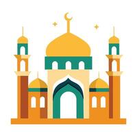 Islamic Mosque Silhouette with Gradient Color. Ramadan Kareem Mosque on White Background vector