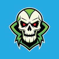 Skull emblem logo. Agressive demonic horned skull. vector