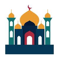 Islamic Mosque Silhouette with Gradient Color. Ramadan Kareem Mosque on White Background vector