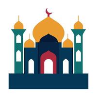 Islamic Mosque Silhouette with Gradient Color. Ramadan Kareem Mosque on White Background vector