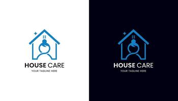 casa cuidado para limpieza servicios logo diseño modelo vector