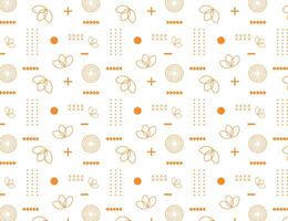 Seamless Linear flat abstract lines floral pattern design on a white background vector