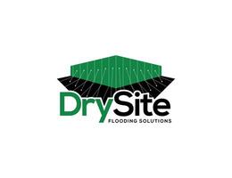 Dry site flooding solution logo design template vector