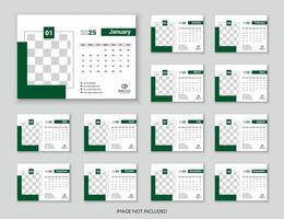 Professional Desk Calendar 2025, New Year Business calendar design template. vector