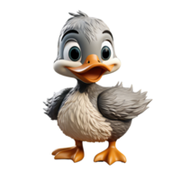 Gadwall cartoon character on Transparent Background png