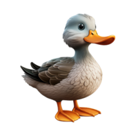 Gadwall cartoon character on Transparent Background png