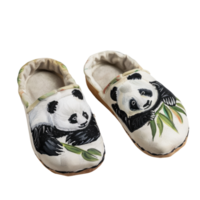 Pair of slippers with bear panda face without background png