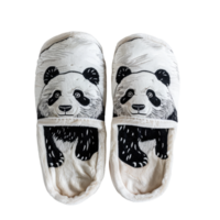 Pair of slippers with bear panda face without background png