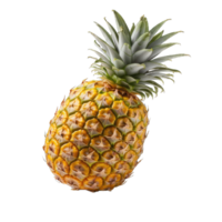 en ananas med grön löv på transparent bakgrund png