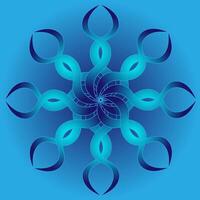 Abstract pattern in the form of a snowflake on a blue background vector
